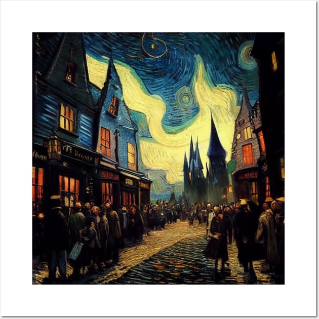 Starry Night in Diagon Alley Wall Art by Grassroots Green